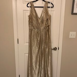 Gold sequin bridesmaid dress